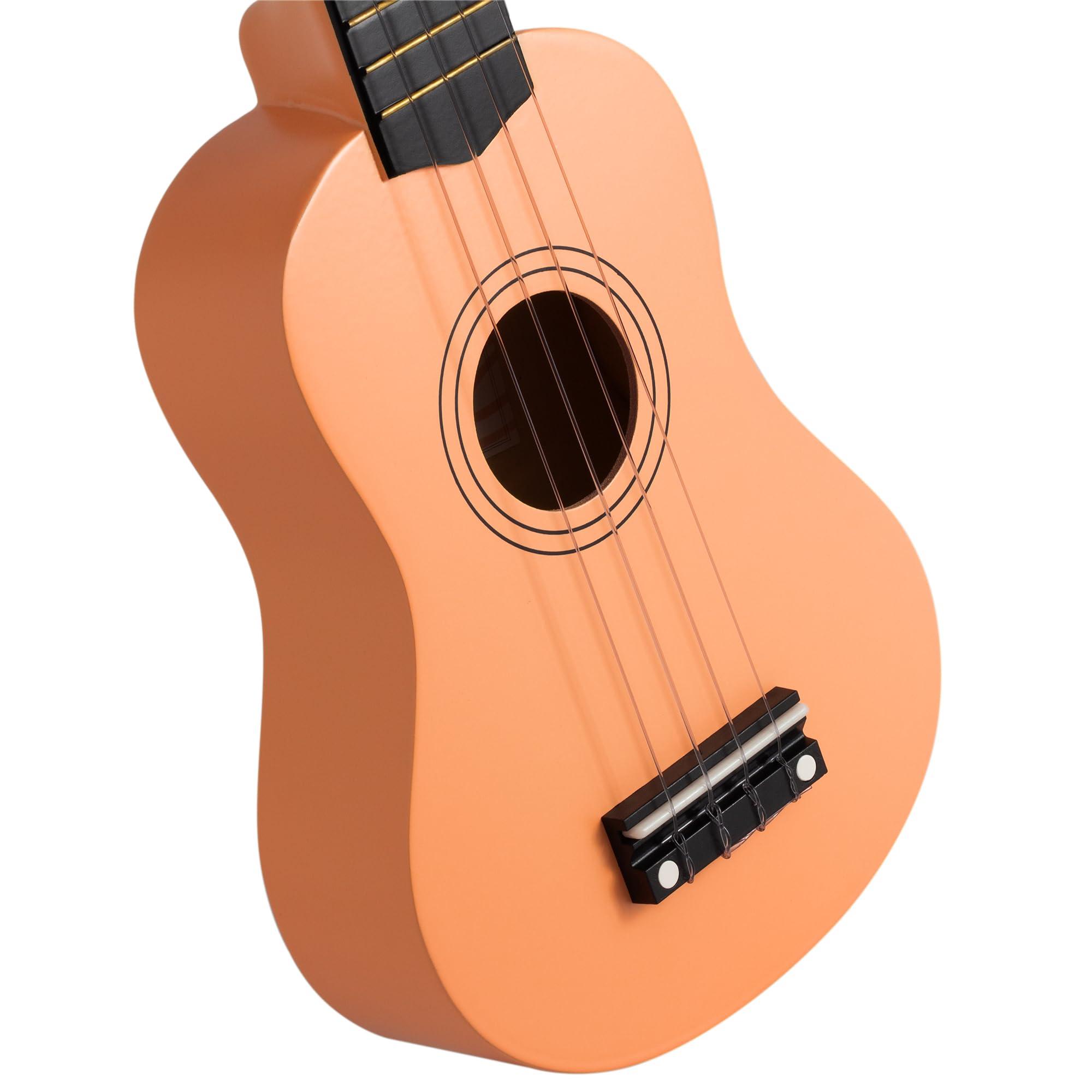 Mad About Ukulélé Soprano Pêche Pastel Pack Débutant | SU8-PE avec housse, médiator & cordes de rechange, cordes carbone noir pour accordage amélioré, idéal écoles & débutants