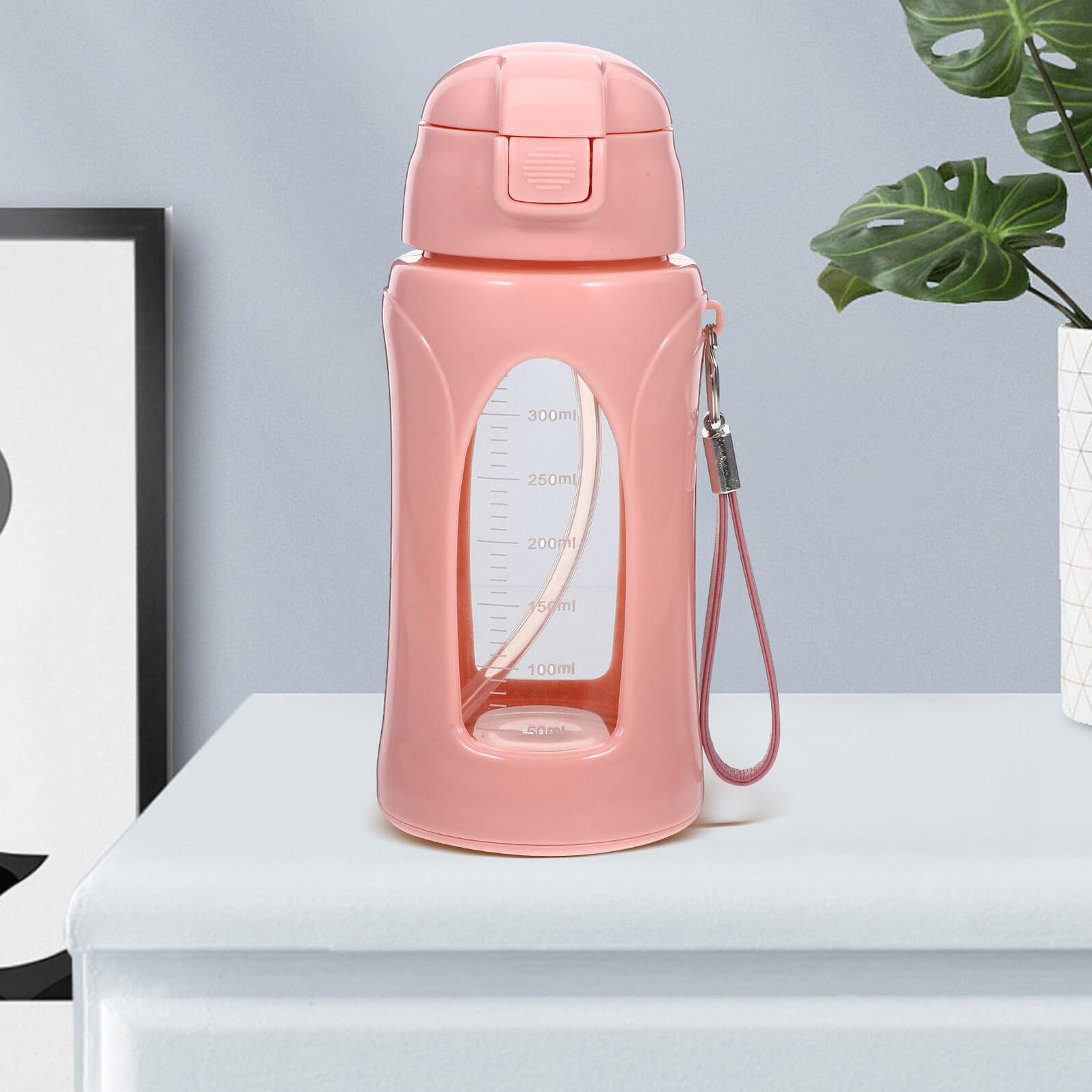 UPKOCH Sport Trinkflasche aus Glas und Bpa frei Leicht und Bruchsicher mit Messskala für Fitness Outdoor Laufen und Training Geeignet