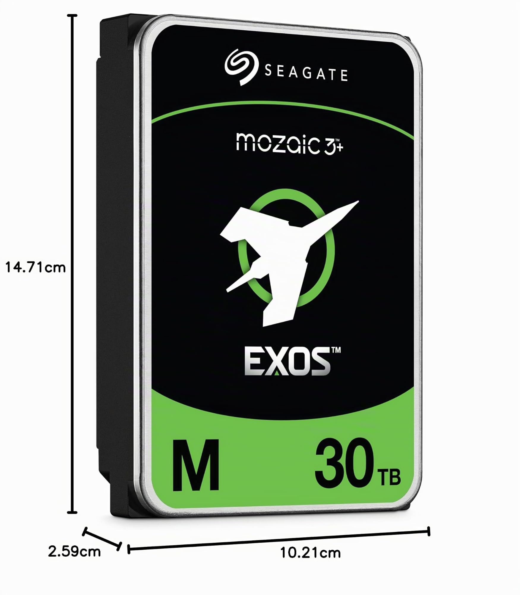 Seagate Exos M 30TB Enterprise Disco Duro Interno 3.5", 7200 RPM, CMR, 512 MB de caché, SATA 6 GB/S, Servicio de Rescate de Datos (ST30000NM004K)