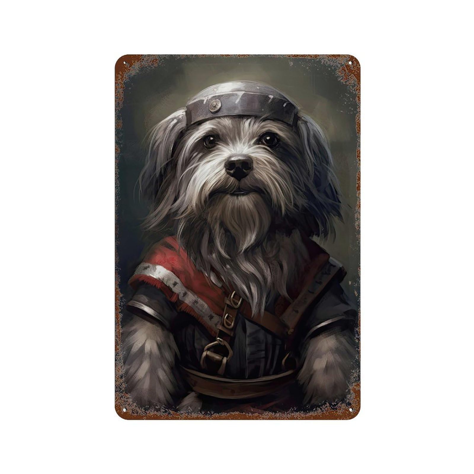 Havanese Viking Rusty Metal Tin Sign 11.8"x7.9", Rustic Home Decor for Living Room, Hallway And Home Decor