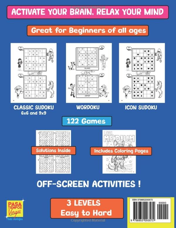 Miniatura 2 de Sudoku For Kids - Age 6-12 Wordoku . Numbers and Icons Sudokus - Coloring Pages . Great for beginners - Solutions inside
