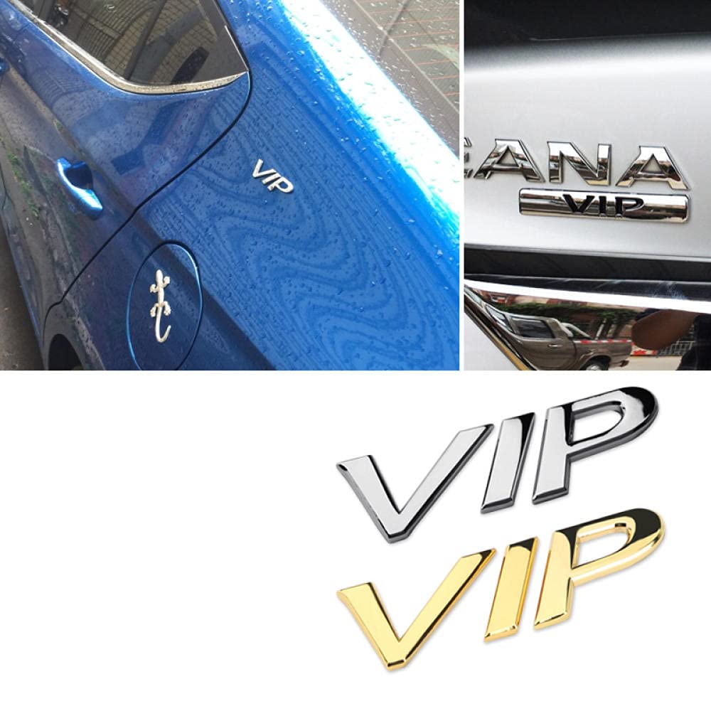 Car Emblem Badge Logo Car Emblems Decorations Car Decals Samochód Metal Vip Samochód Naklejki Vip Car Ogon Etykiety Znak-Standard Samochodu Vip (Srebrny)