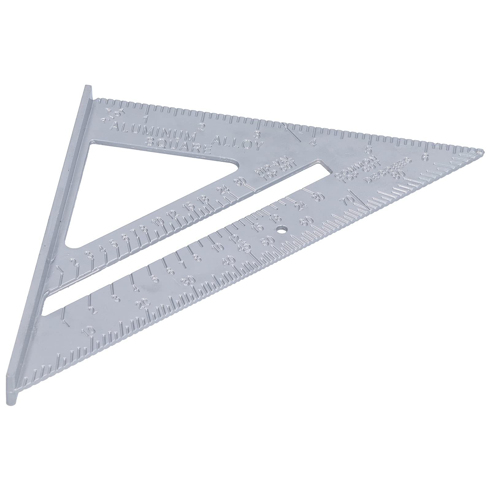 MRKU Righello Triangolare in Lega di Alluminio da 7 Pollici (17,8 cm) con Angoli di 45 e 90 Gradi, Strumento di misurazione Rinforzato, Scala di precisione per la Lavorazione del Legno.