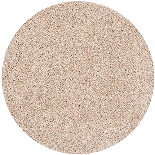 Image of CD Carpet Anti Slip Shaggy Fluffy Fur Rugs and Carpet for Living Room Bedroom Kids Room Plain Circle Carpets for Home with 2 Inch Thickness (Color Cream Beige Size 4x4 Feet Round)