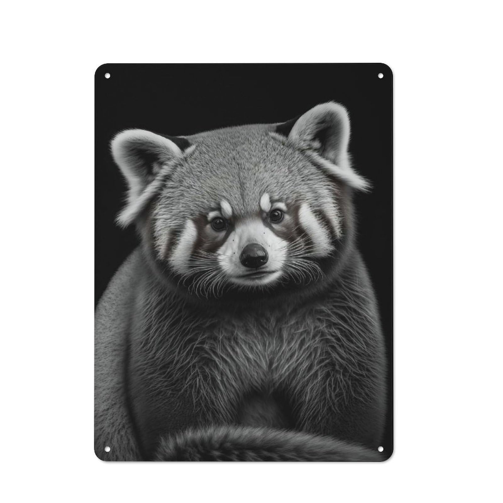 Junmoney Style-11 Smart Portrait Of A Red Panda Office Metal Sign 40X30cm, Creative Space Decor For Home Office, Reading Corner Or Bedroom