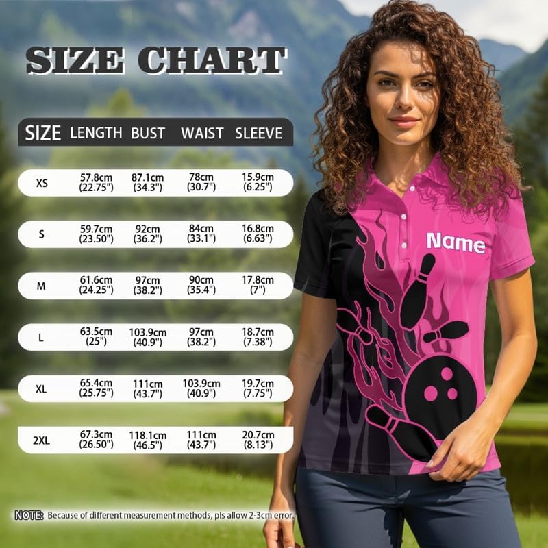 Irisjudy Women's Bowling Shirts Jersey, Personalized Custom Bowling Team Shirts Button Down Sports Top Short Sleeve