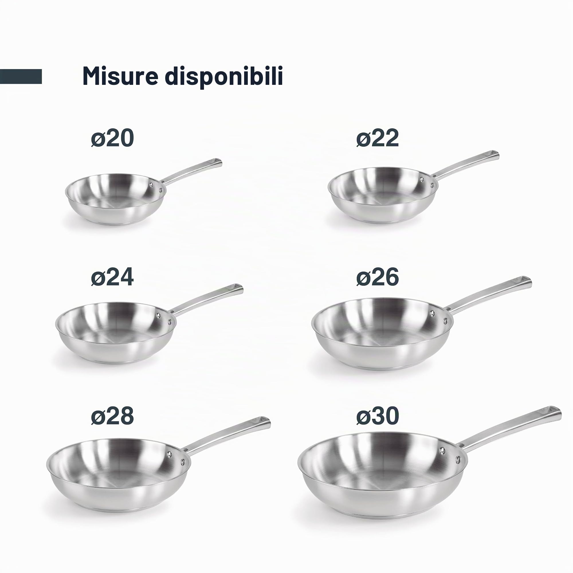 LACOR- 45430- Padella Foodie, Acciaio Inox 18/10, Antiaderente, Ergonomica, Naturale ed Ecologica, Compatibile con tutte le cucine, Compatibile con forno, Lavabile in lavastoviglie, 30x22x6,5 cm