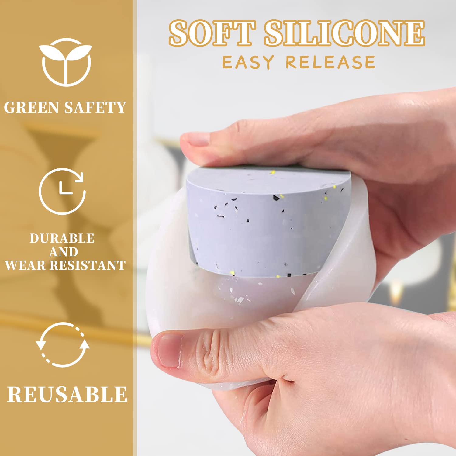 Kerzenhalter Silikonform Für DIY - Rundform 7,5cm Für Beton & Harz