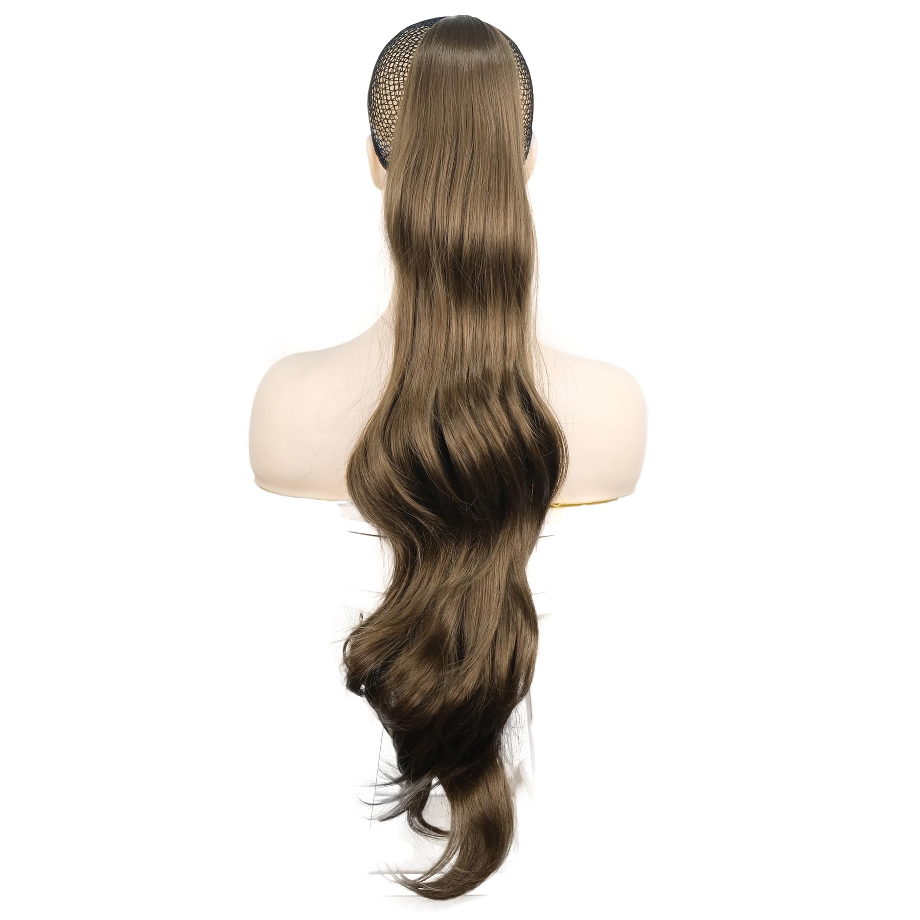 Lydell 24" Long Straight Wavy Ponytail Hairpiece Styled Clip In Claw Synthetic Hair Extension with a jaw/claw clip 12 Golden Brown - Image 4