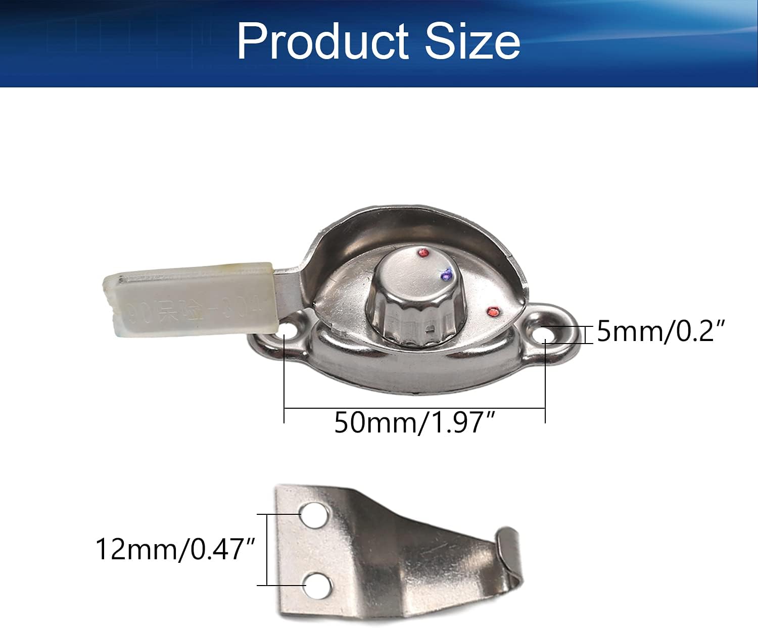 Sliding Window Sash Lock, Stainless Steel Cam Sash Locks Latches Spring Cam Action Window Sash Lock for Vertical and Horizontal Sliding Windows, Silver, 1Pcs