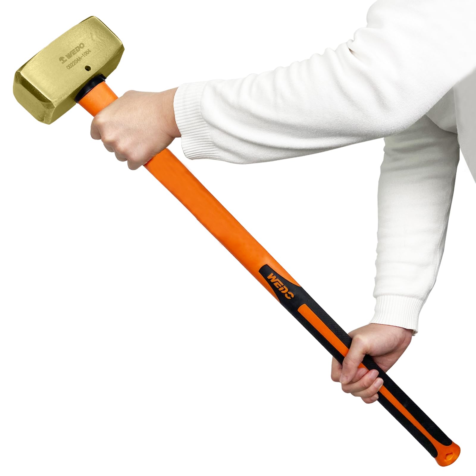 WEDO Brass Sledgehammer 6lb(2700g), Club Hammer with Fiberglass Handle, Die-Forged, Corrosion Resistant, DIN Standard, Length 27"(700mm) — image 1