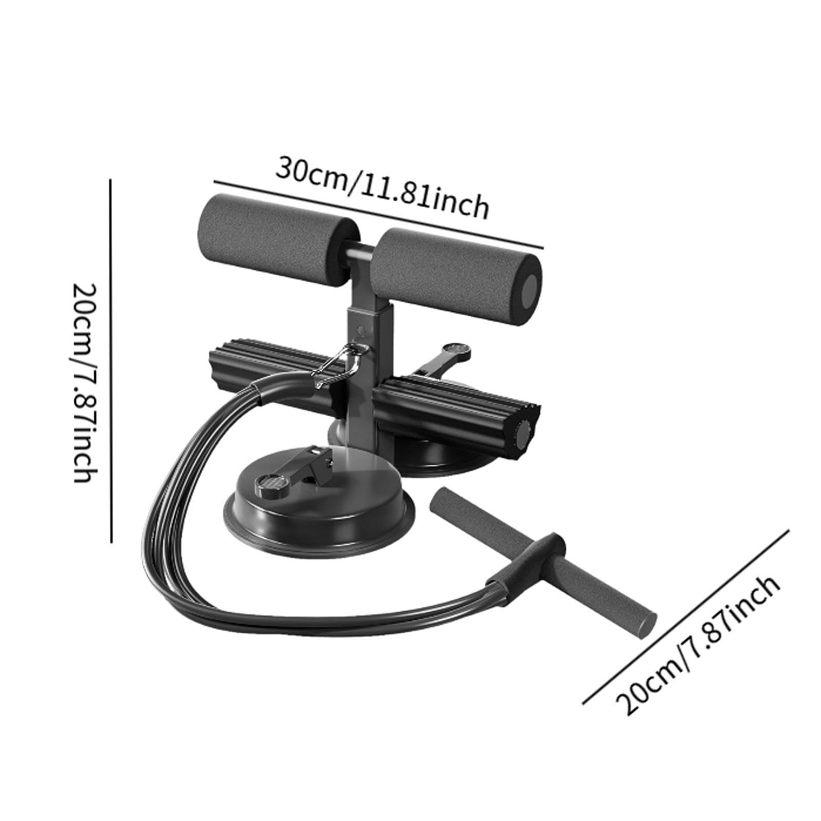 Menolana Sit up Bar with Resistance Floor Holder with 2 Strong Suction Cups Ab Machine Adjustable Situp Bar for Belly Women Men Office, black