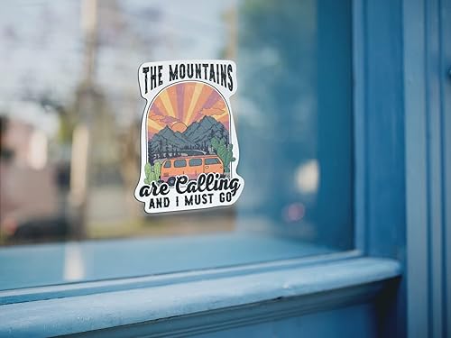 Miniatura 5 de The Mountains are Calling I Must Go - Calcomanías de vinilo de 5 pulgadas, calcomanías para parachoques de aventura al aire libre, naturaleza,