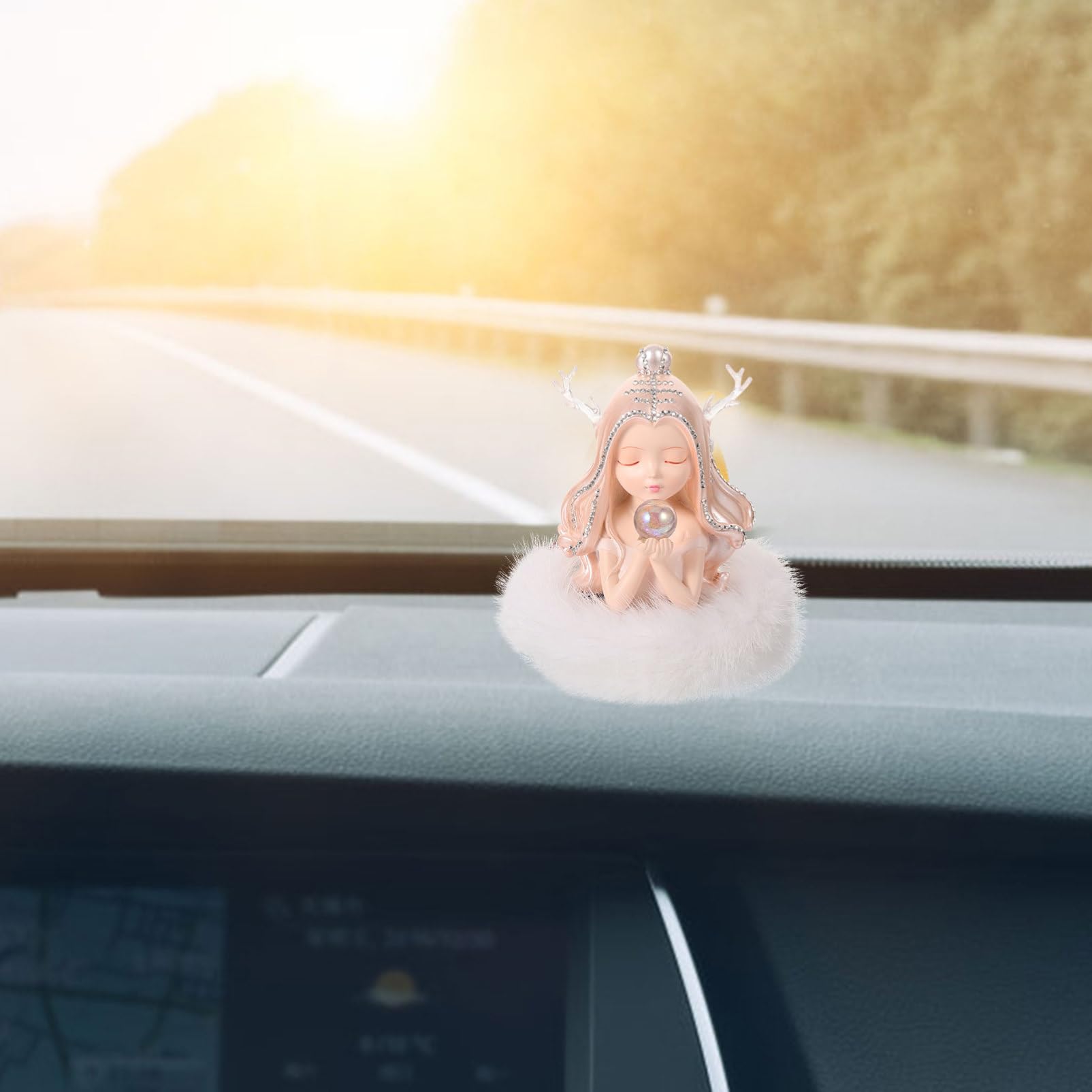 Decorazione per Auto con Base Profumato Angelo Rosa Accessori Interni per Auto Fragranza Duratura e Facile da