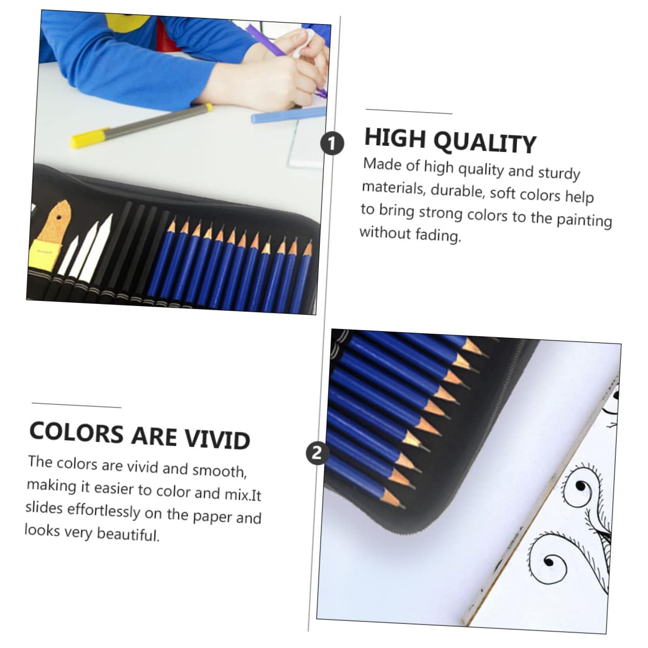 Set da Disegno e Schizzo 72 Pezzi in Legno per Ragazzo Ragazza e Studenti | Matite da Disegno Professionale, Cancelleria per Disegno e Pittura, Colori Vividi per Album da Colorare