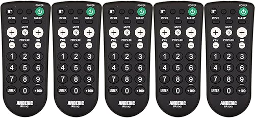 Miniatura 5 de Anderic RR1001 Simple TV Control remoto universal  Funciona en todas las marcas  Ideal para hoteles y habitaciones de hospitalidad  Control remoto
