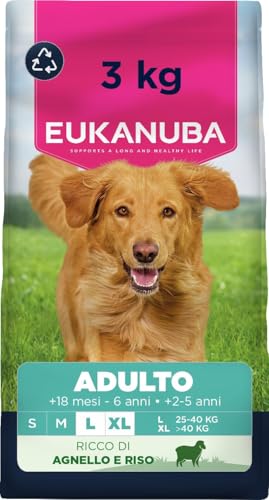 EUKANUBA Cibo secco per Cani con agnello e riso per razze di taglia grande - Alimento secco premium per Cani adulti, 3 kg