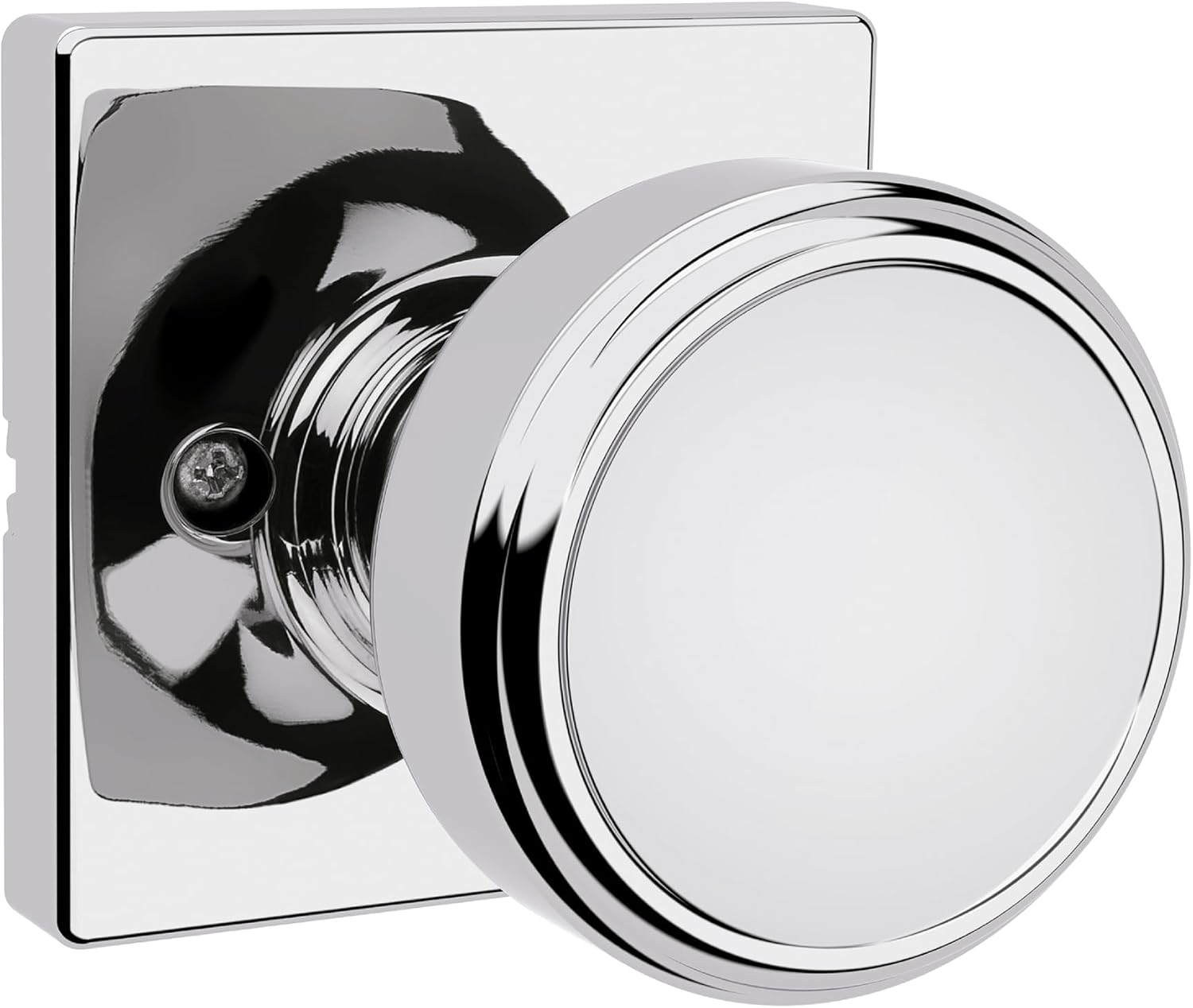 Kwikset Maven Dummy Door Knob, Single Sided Handle for Closets, French Double Doors, and Pantry, Polished Chrome Non-Turning Square Interior Push/Pull Door Knob, with Microban Protection (Pack of 10)