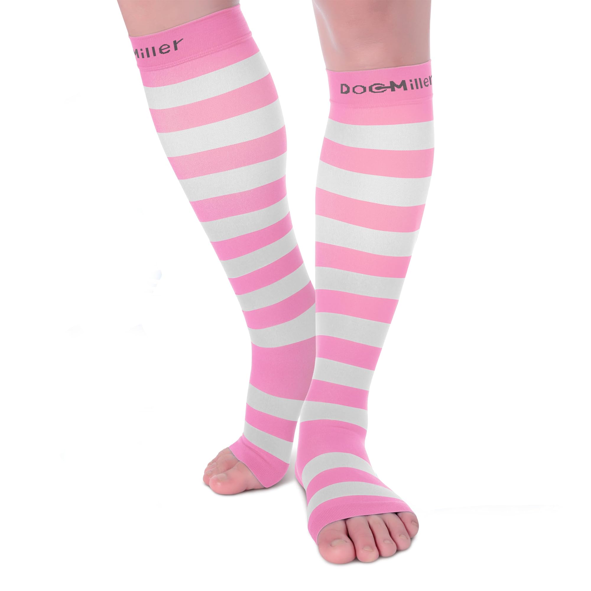 Doc Miller Compression Socks for Pregnant Women – Wide Calf, Open Toe Knee Sleeve 15-20 mmHG,Toeless Pregnancy Stockings for Varicose Veins, Footless