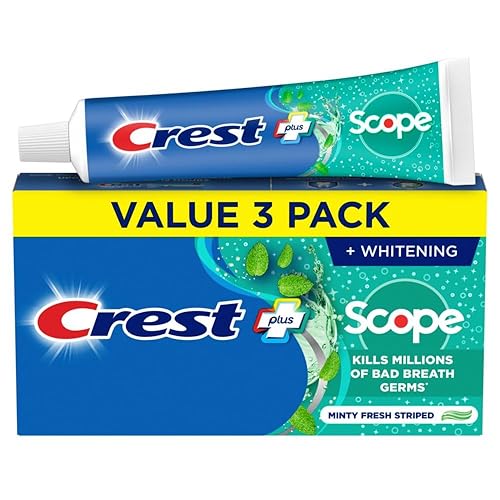 Crema dental Crest Complete Whitening Scope menta fresca paquete triple de 62 oz