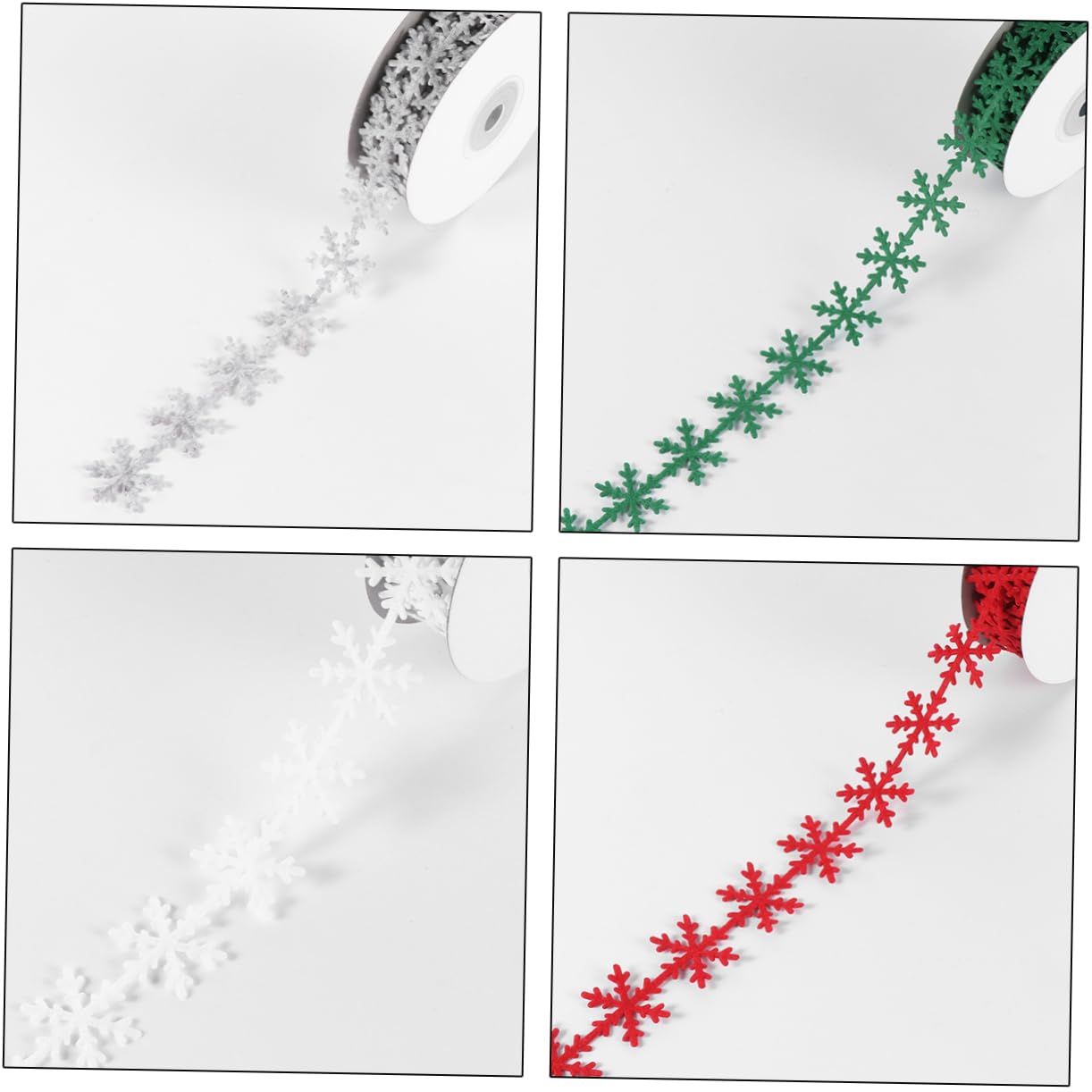 Anneome 4 Rollos Cinta Navideña con Estampado de Colores Rojo Verde Gris y Blanco para Manualidades y Embalaje de Regalos Festivos