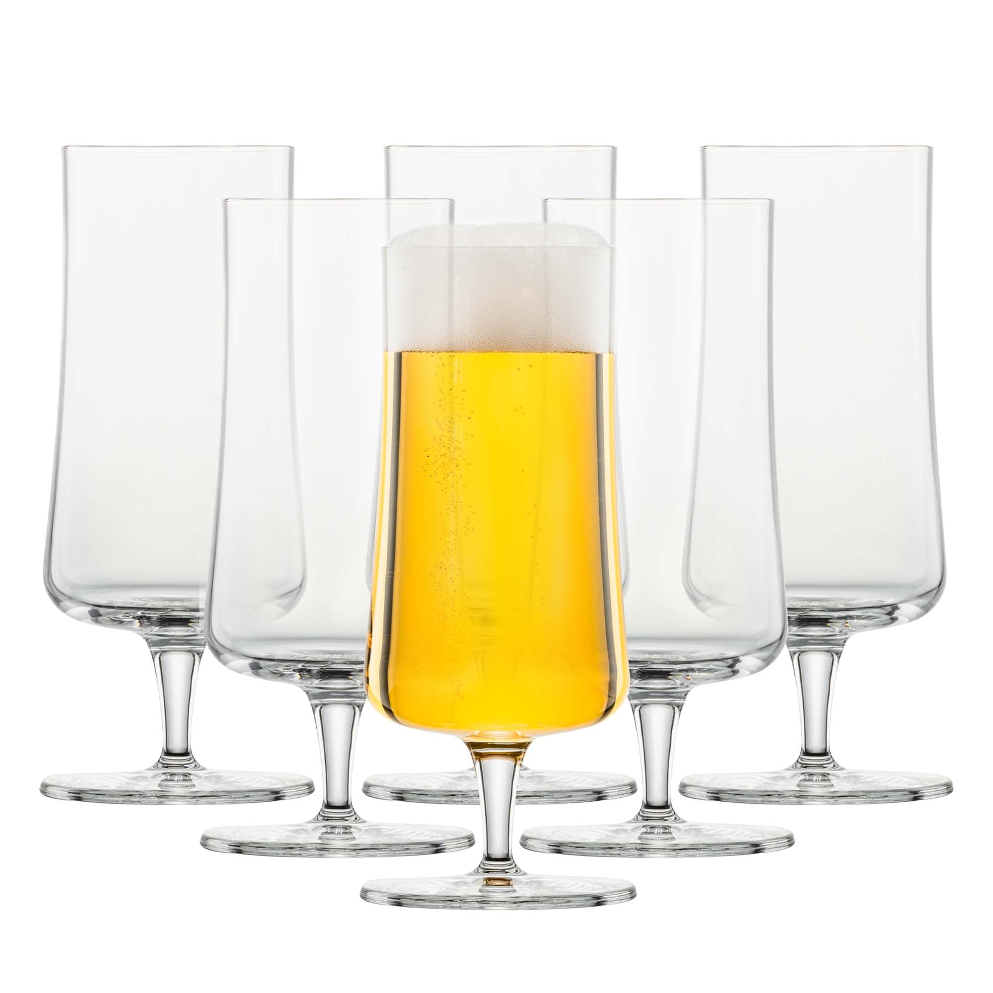 SCHOTT ZWIESEL Beer Basic Pilsner Glass 13 Ounce (Set of 6), Beer Tulip with Effervescent Point, Dishwasher-Safe Tritan Crystal Glasses, Made in Germany