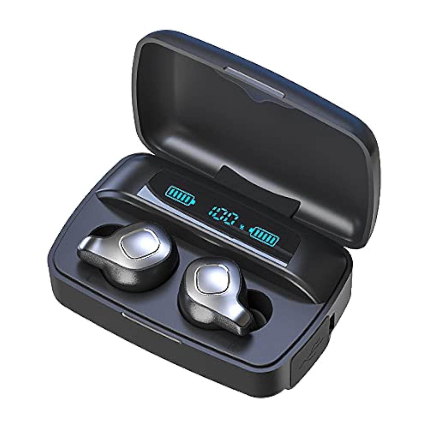 UScarmen Wireless Earbuds New Technology Air 4 mics Bluetooth 5.0 Earbud Touch Control USB-C Quick Charge deep Bass in-Ear Detection Headphones (Black