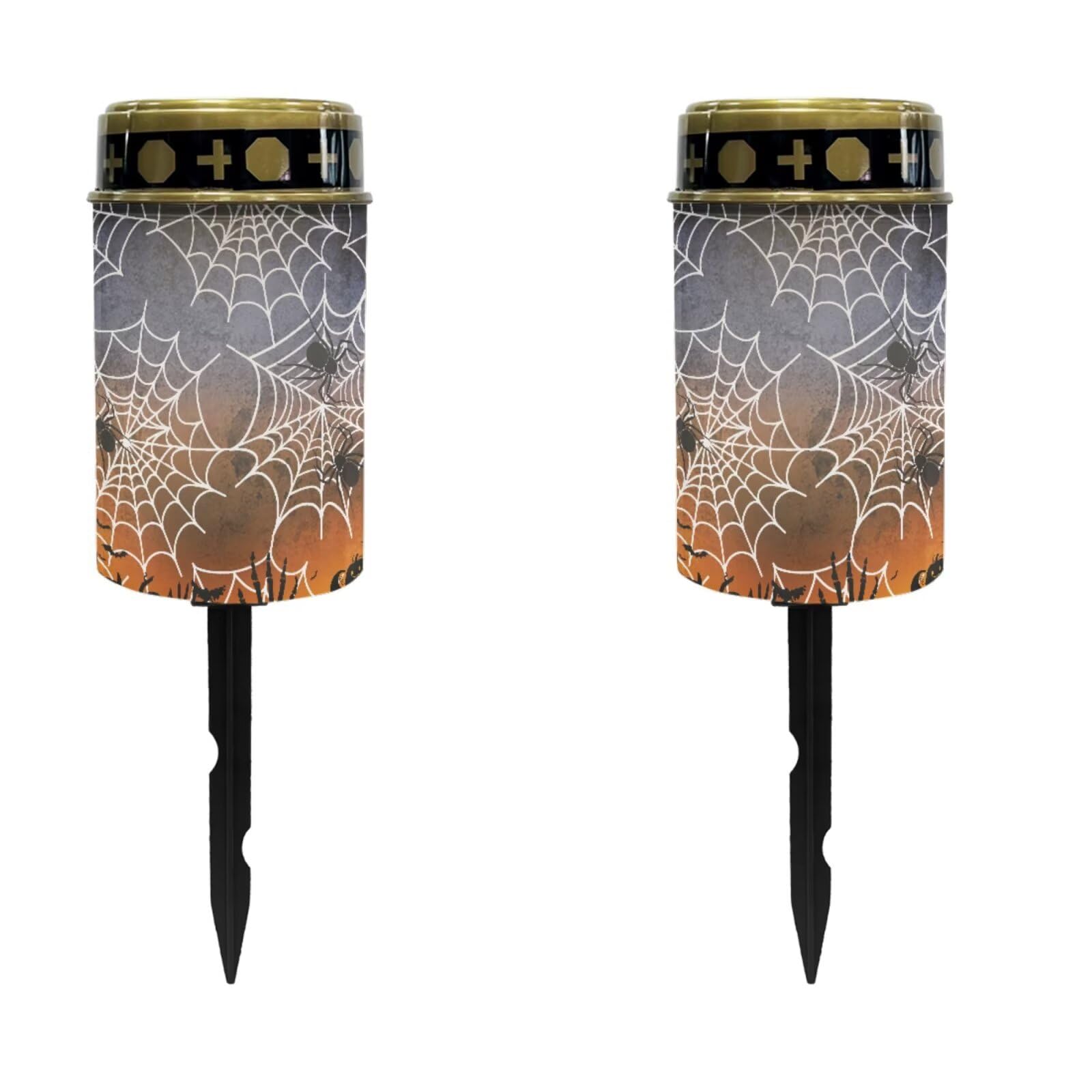 Halloween Spider Web Memorial Lights for Graves