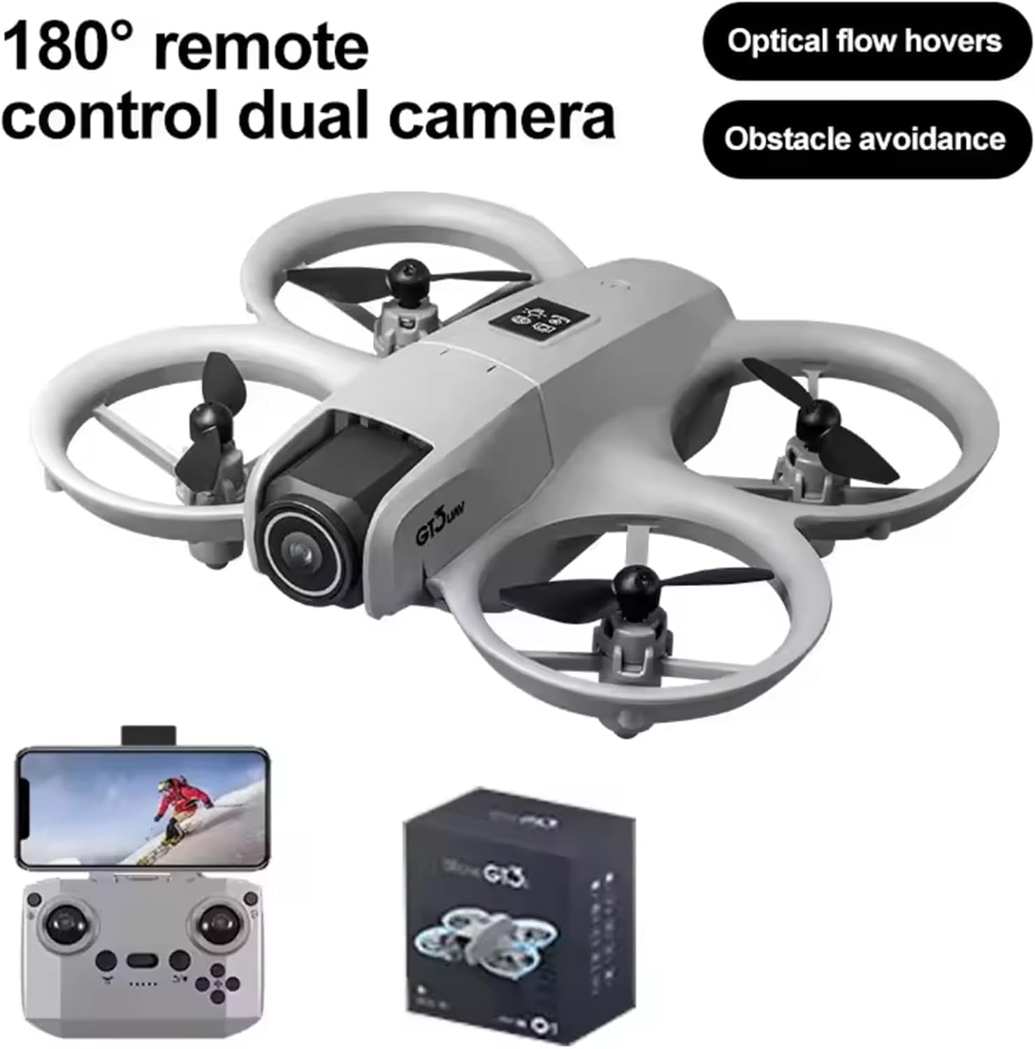 GT3 Mini Drone Aeromobile HD con Doppia Fotocamera Quadcopter UAV