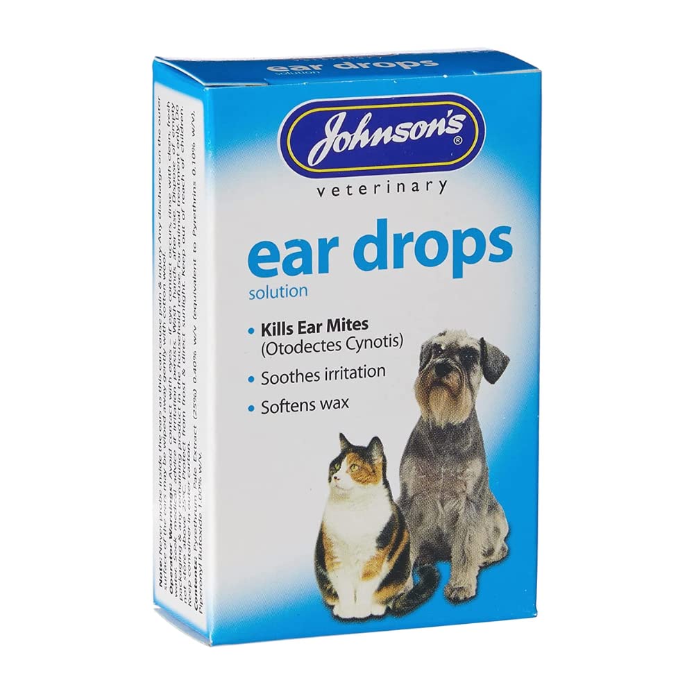 Johnsons Ear Drops 15ml PACK OF 1, 3 OR 6 HEALTHY CAT VETERINARY