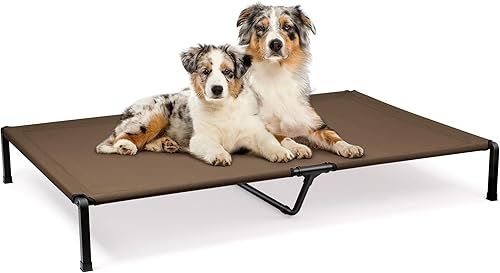 Miniatura 11 de Heeyoo Cama Elevada para Perros, Catre Elevado Refrescante para Mascotas con Tela de Malla a Prueba de Mordidas y Marco de Acero, Cama Catre