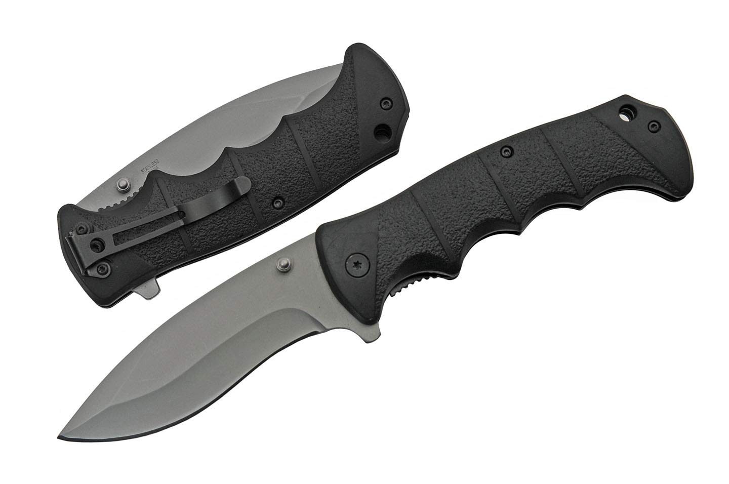 Rite Edge Spring-Assist Folding Knife | Oversized 9" Overall Silver Blade EDC Tactical