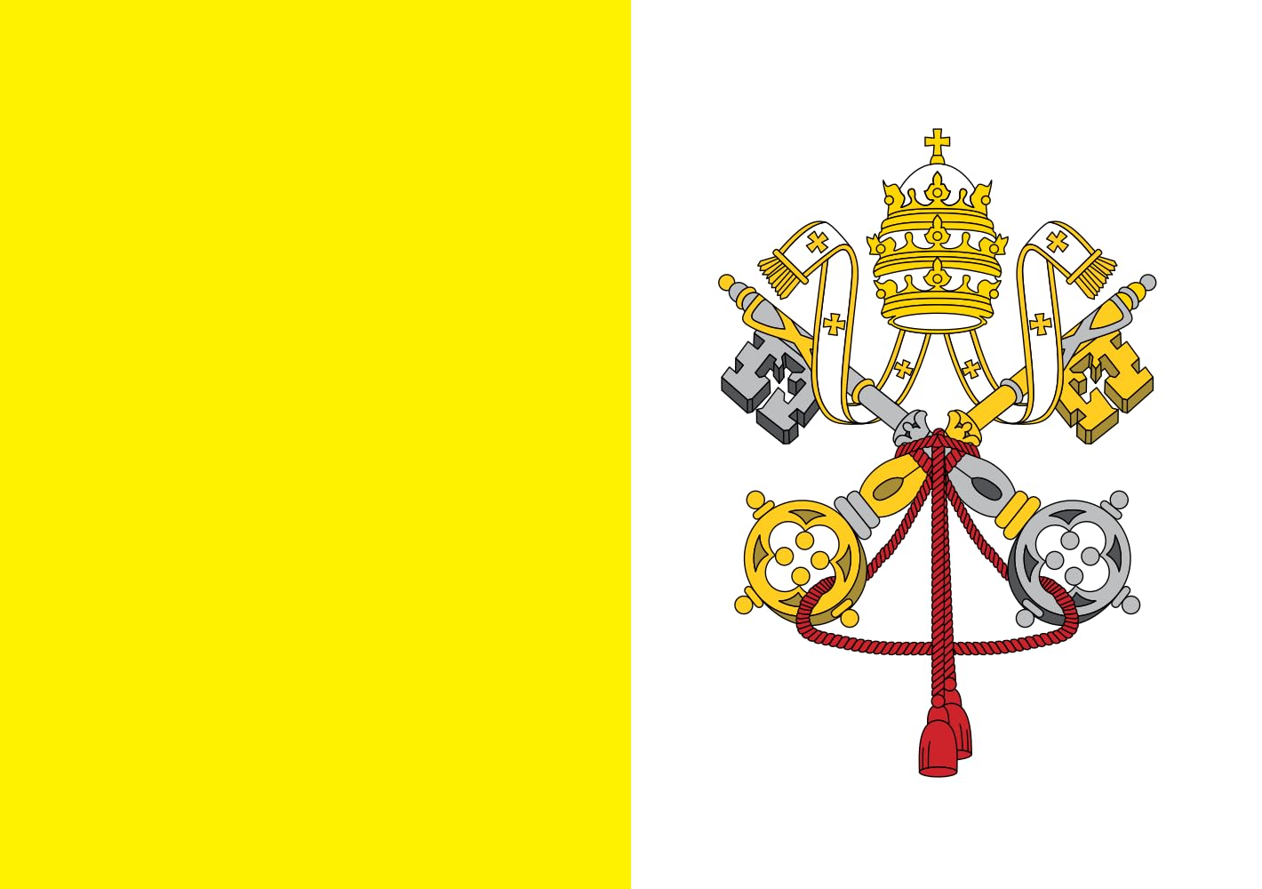 Drapeau Vatican horizontal paysage pour cérémonies et rassemblements officiels