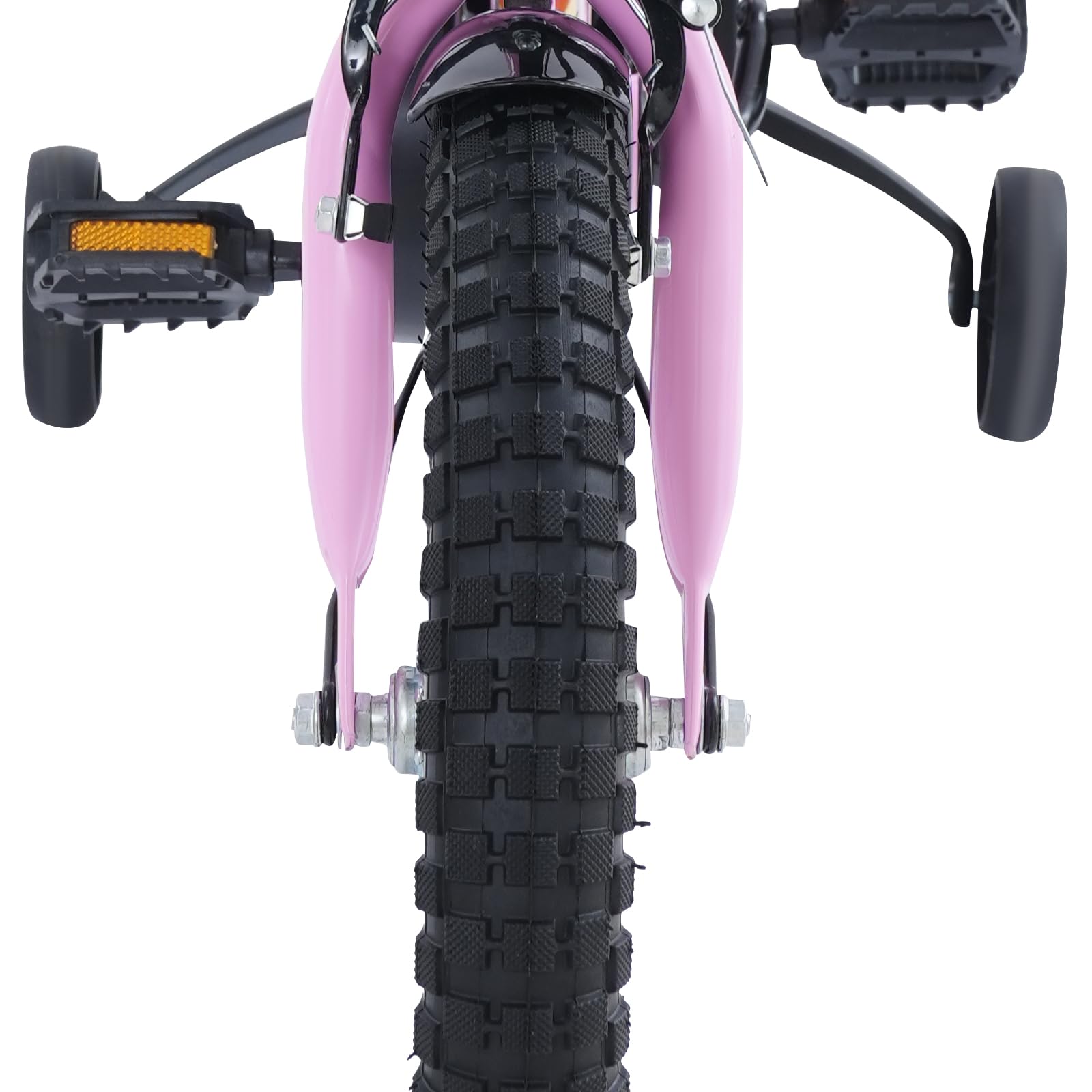 Bicicleta infantil de 14 pulgadas para niños y niñas de 3 a 6 años, altura ajustable para niños con ruedas estabilizadoras, cesta de almacenamiento, asiento trasero