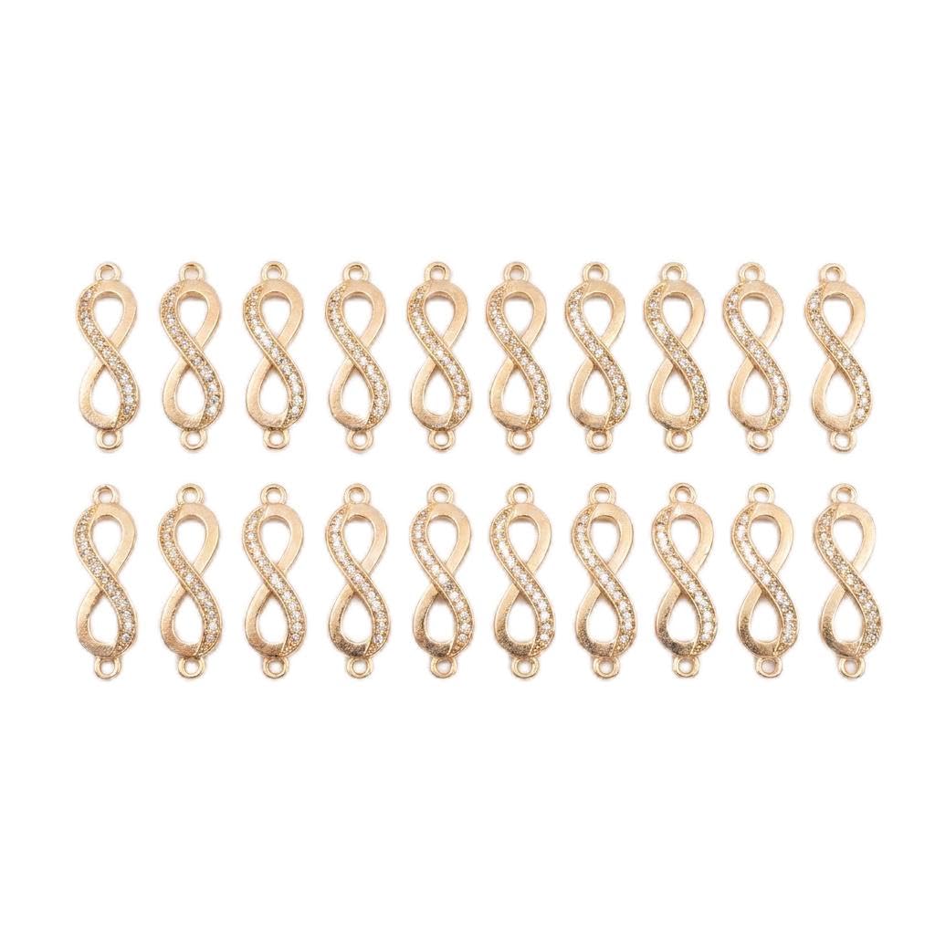 Jinita 20pcs 23x10mm Crystal Infinity Charms for Jewelry Making Rakhi Making Earring Pendant Connectors Bracelet Necklace Charm Accessories-picture-22