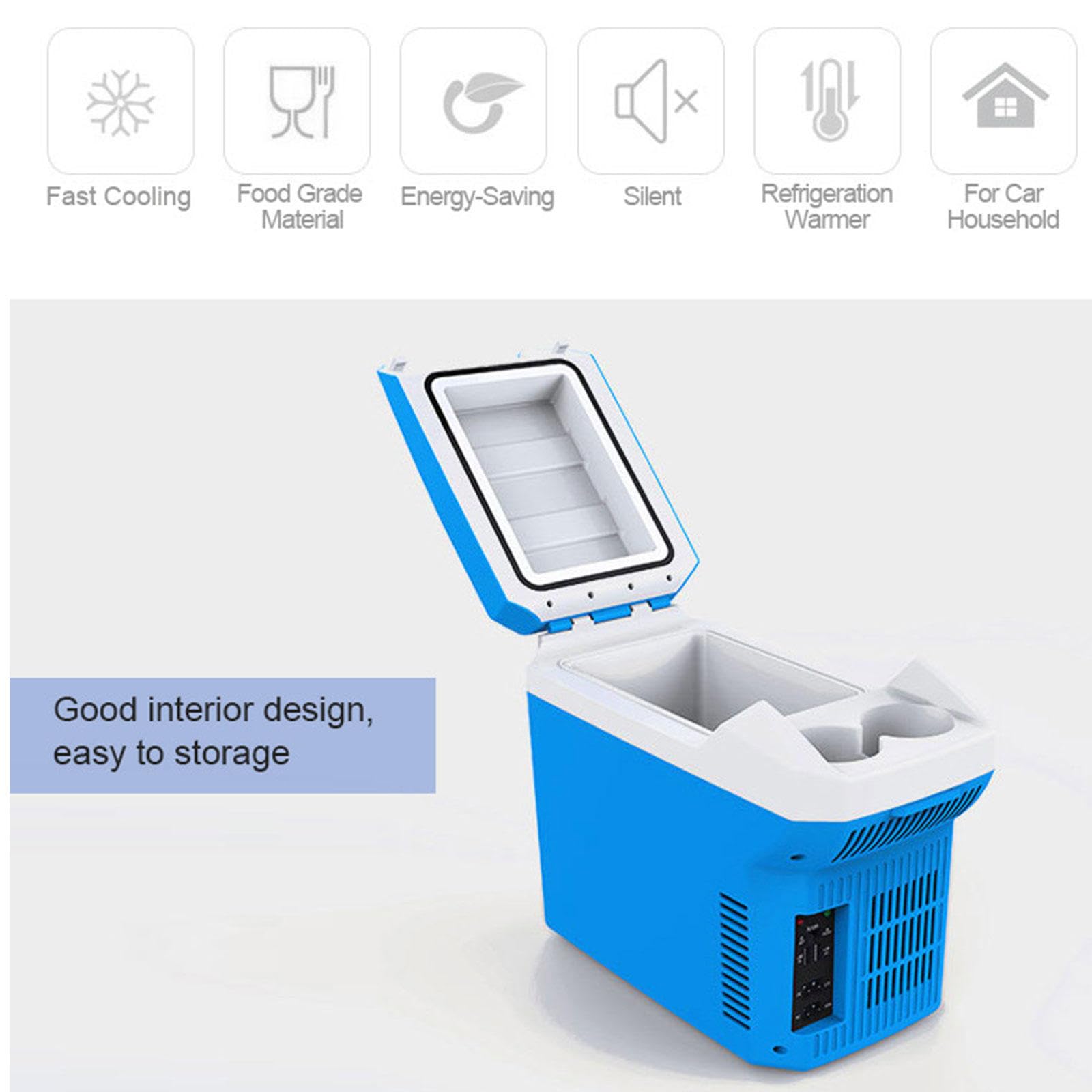 Frigo Riscaldatore Elettrico Portatile Termoelettrico Personale 12 V capacità 8 Litri Mini Frigorifero per Auto 12 V DC E 100-240V AC USB per Bevande, Cibo, Casa, Ufficio E Auto,Blue