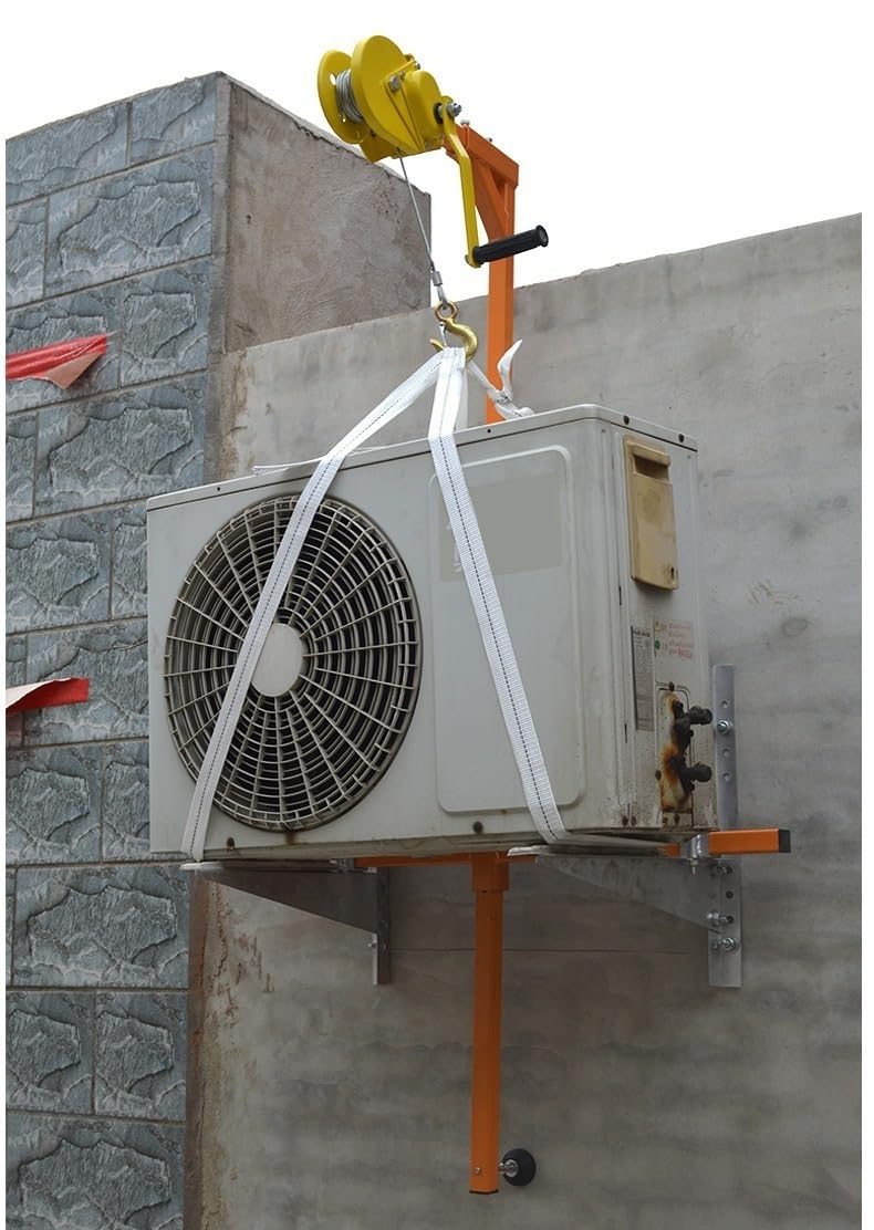 Przenośne narzędzia podnoszące do klimatyzatorów 3/5 HP - żuraw z korbą ręczną z wciągarką 10 m + stabilny wspornik - niezbędny sprzęt instalacyjny AC firmy