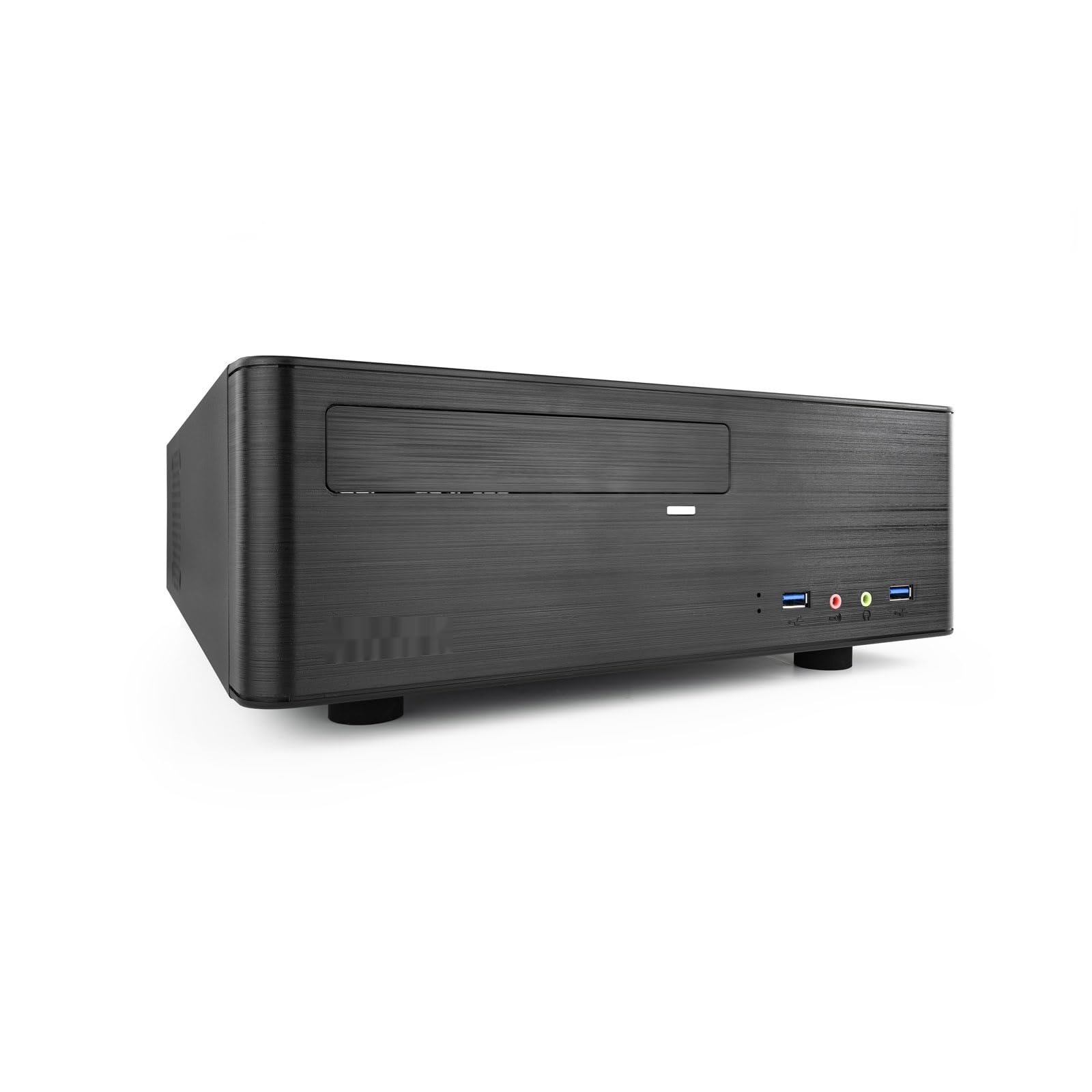 Caja Slim MATX, con Fuente de 500W, Lector de Tarjetas, Ideal para Builds compactas y optimización de Espacio en Sistemas.