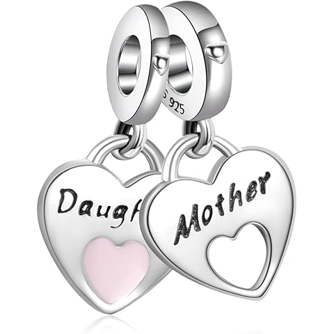 Annmors Silver Charms for Bracelets S925 Love Heart Mom Birthday Dangle for Women Bracelet & Necklace Pendant