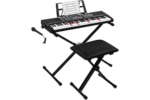 GLARRY Full-Size 61-Key Kids Keyboard with Stand