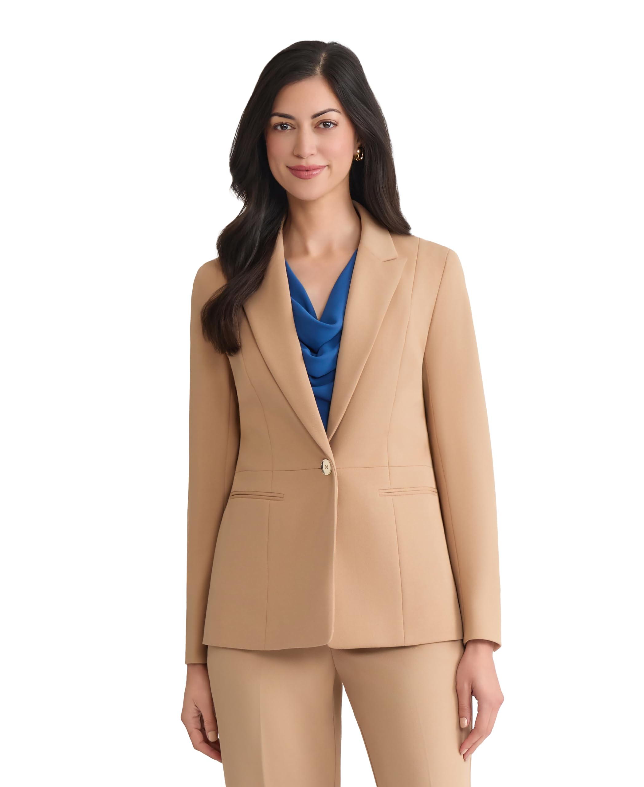 Kasper Womens Stretch Twill One Button Jacket