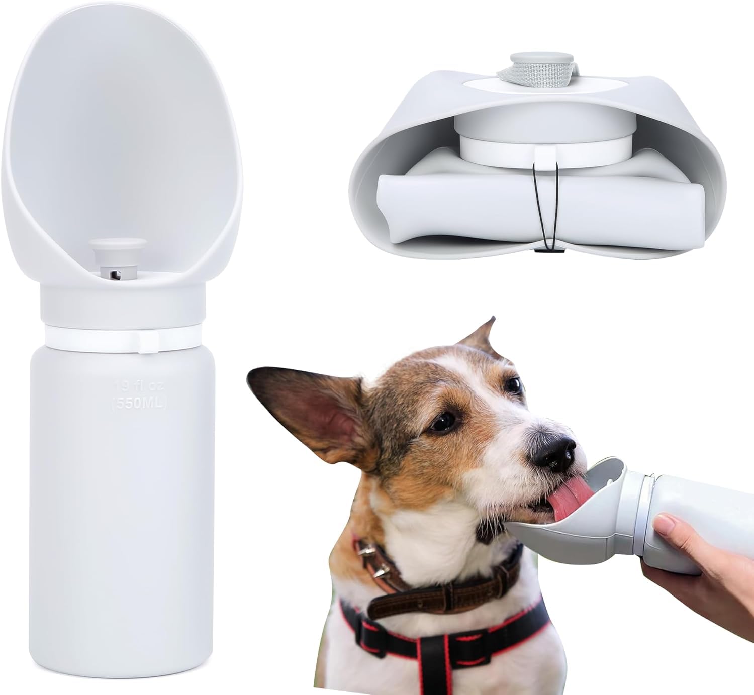Bebedero Plegable portatil 550ml, Botella Agua Perro para Viajes al Aire Libre, dispensador de Agua Perros, Apto también para Cachorros y Gatos Viajar Perros Accesorios