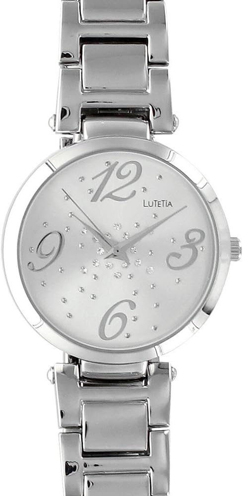 jouailla – Lutetia Case and Silver Colour Metal Bracelet With Synthetic Stones and Arabic Dial Watch (750105)