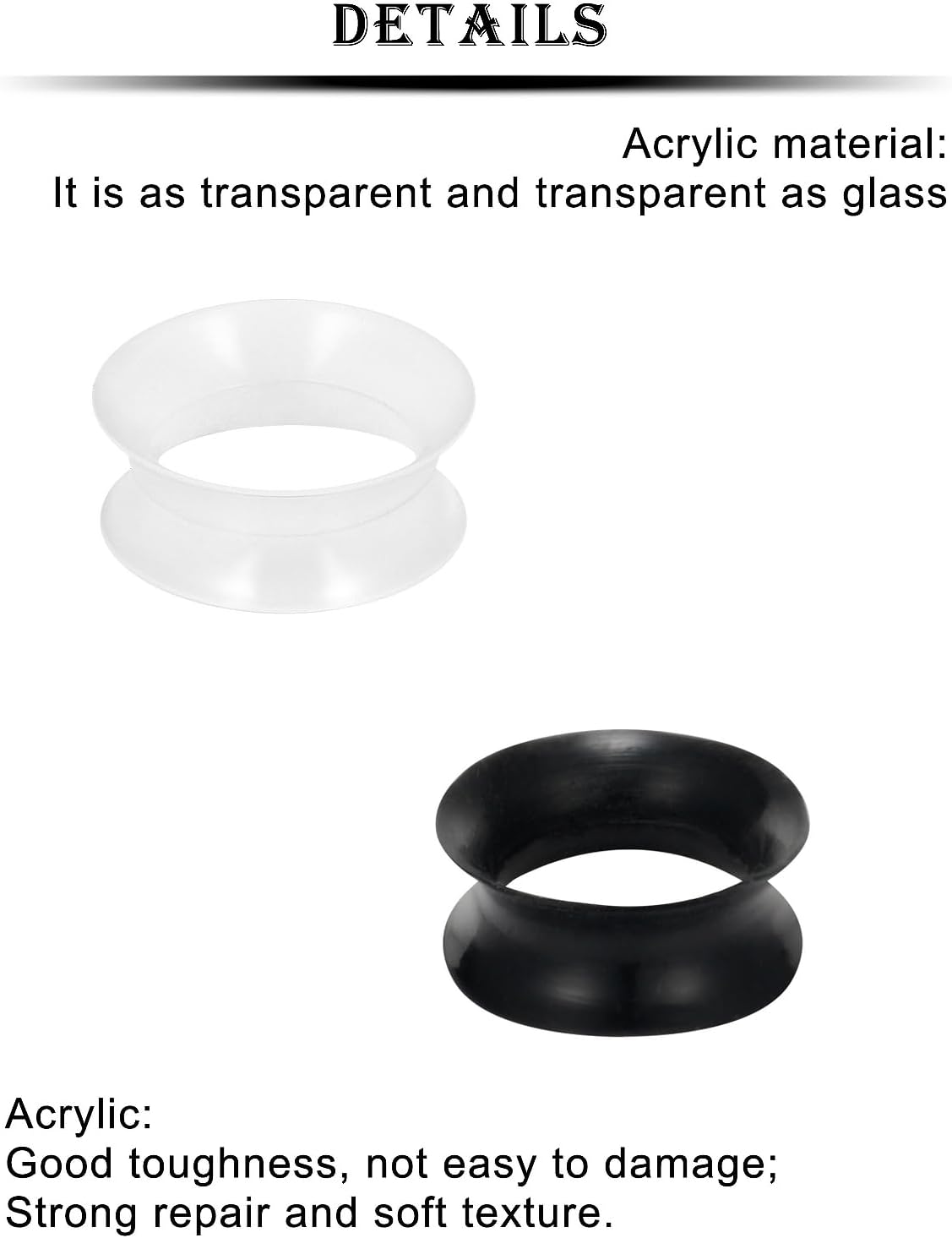 10G 8G 6G 4G 2G 0G 00G 12mm 14mm 16mm 18mm 20mm 22mm 24mm 25mm Thin Silicone Ear Gauges Plugs Tunnels Earrings Flexible Flesh Clear Black Tunnel Stretching Gauges Earlets Plug for Women Men