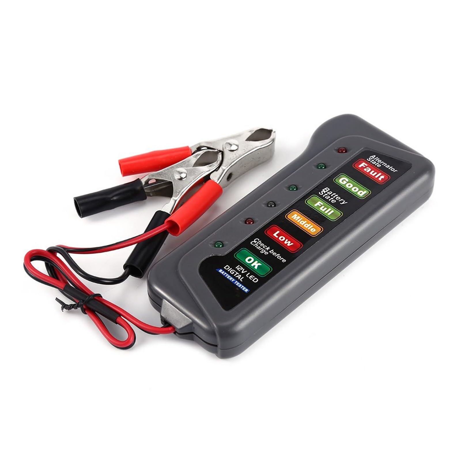 Probador De Batería Digital De Coche Probador De Alternador Automático Con Pantalla De 6 Luces LED Herramienta De Diagnóstico De Batería De Estilo De Coche