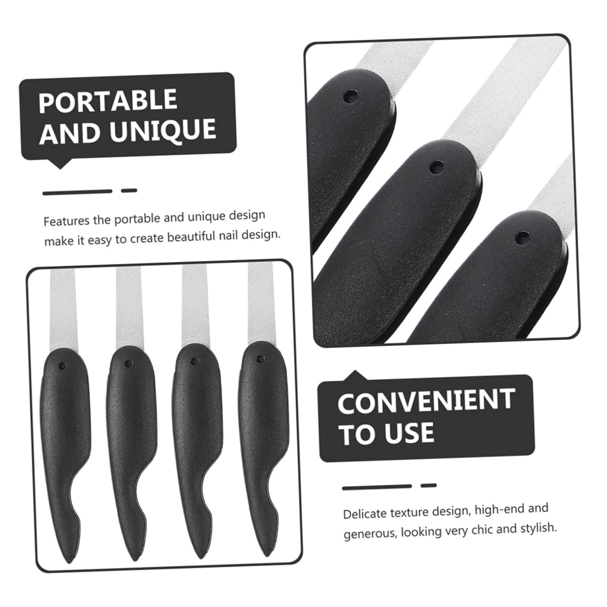 minkissy 40pezzi Limette Per Unghie Pieghevoli Metallo Strumenti Per Manicure Doppia Faccia Design Portatile e Pratico Per Unghie Per Casa e Viaggi