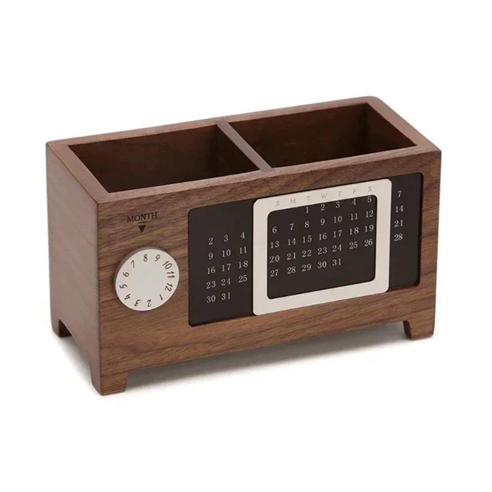 DHYUACN Pen Holder Stationery Control Wooden Multifunctional Box Organizer Holder Remote Storage Pen Pencil Desktop Calendar Creative Desk Pen Holder(Color1)