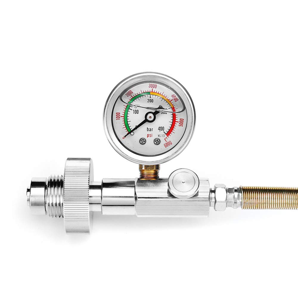 EsportsMJJ Mangueras De Recarga De Manguera De Decantación Con Manómetro Din 0~6000 Psi/0~400Bar - 24Inch