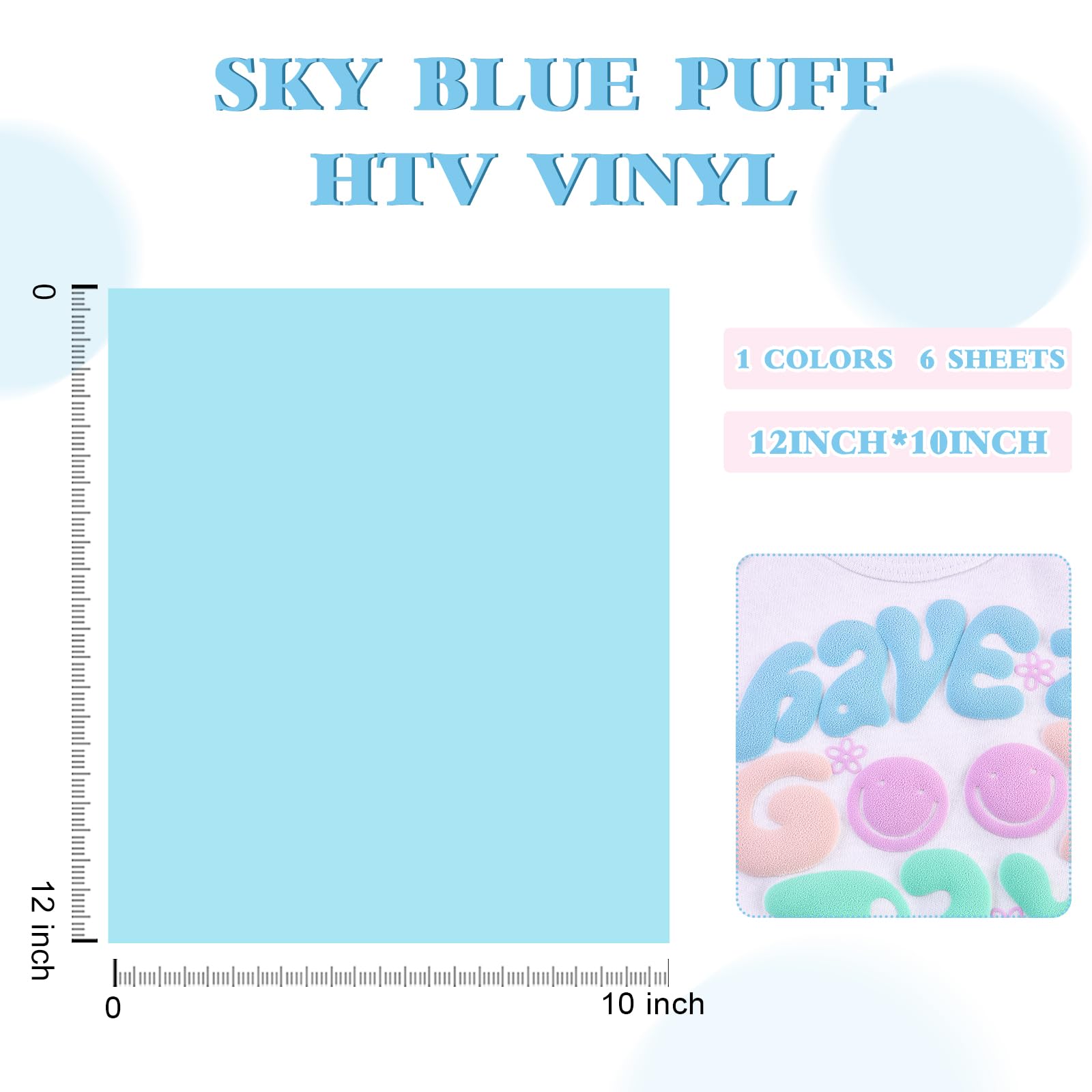 HTVSTD Pastel Blue Puff Vinyl Heat Transfer -12