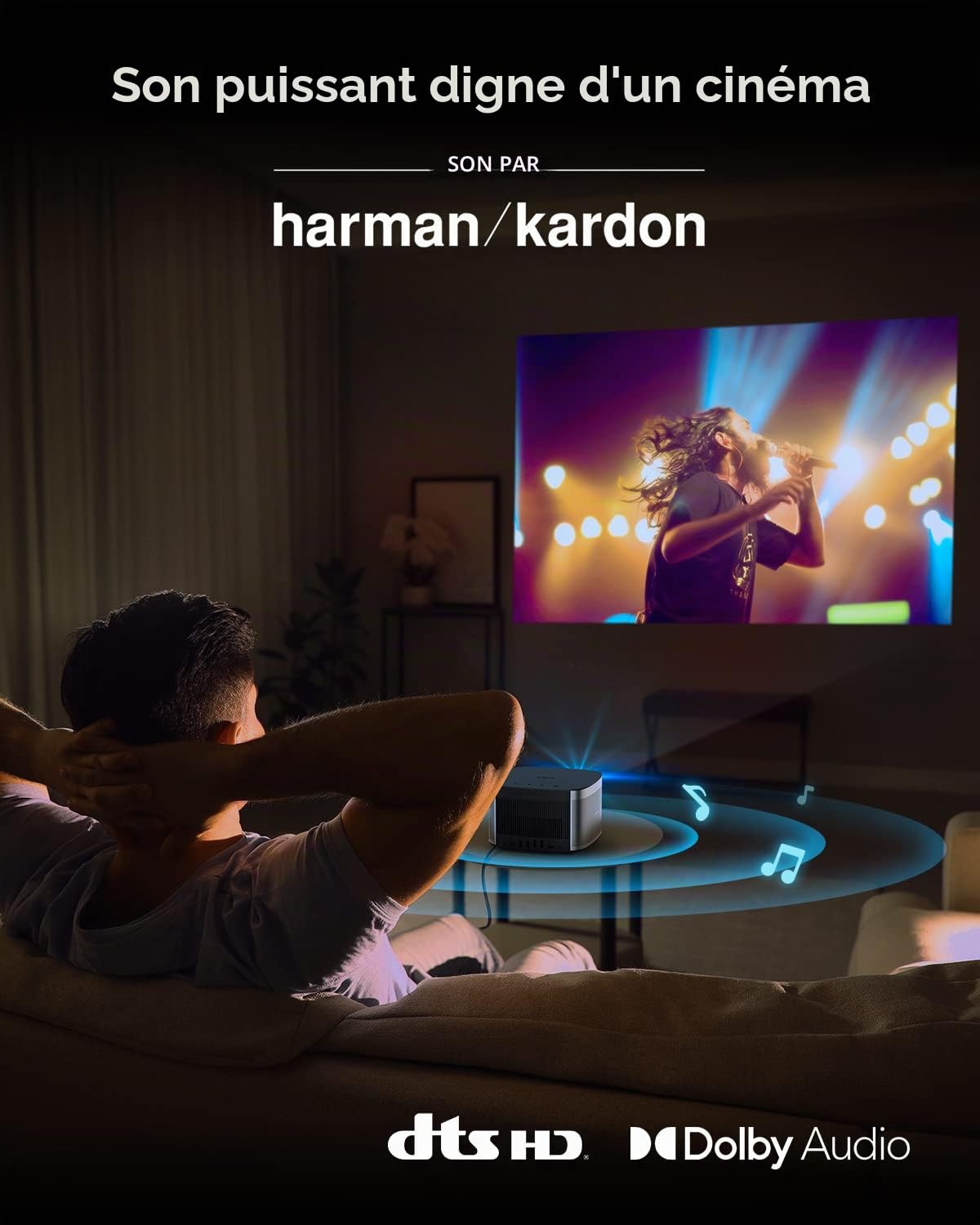 XGIMI Horizon 1080P Videoprojecteur, Videoprojecteur WiFi Bluetooth,Android TV 1080P Full HD, 1500 Lumens ISO, Harman/Kardon Haut-parleurs, Auto-Focus